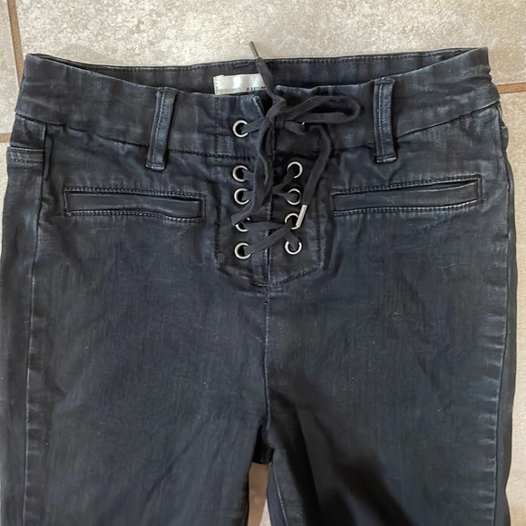 Amuse Society Soho Black Lace Up Skinny Jeans 27 - Picture 5 of 7